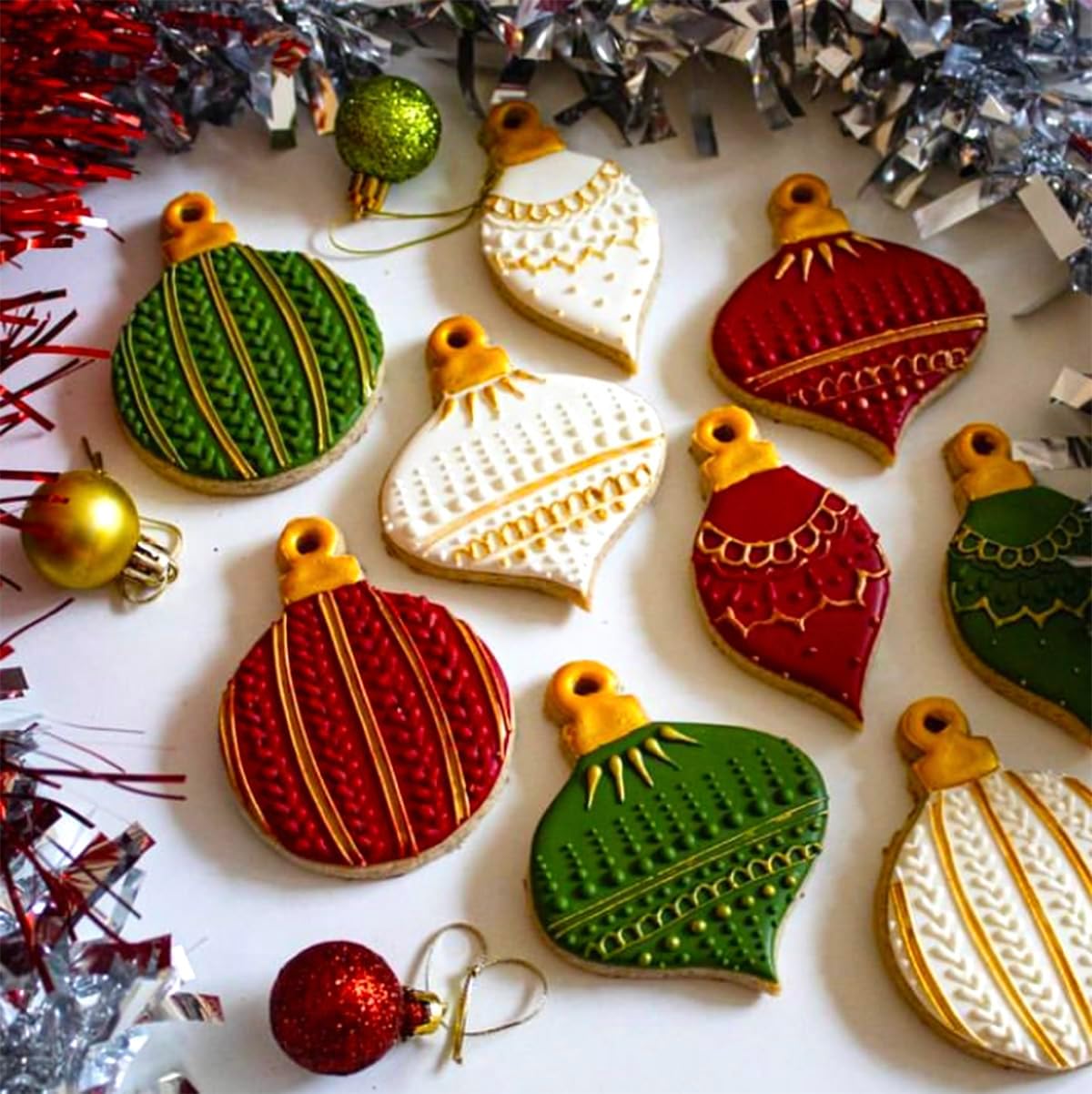 Christmas Ornament Cookie Cutters 4Pcs for Baking Decorating