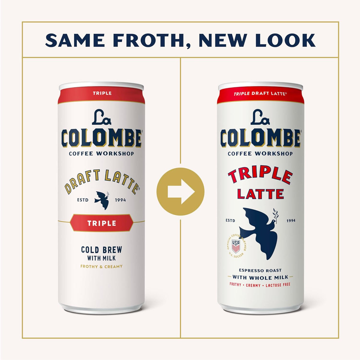La Colombe Coffee, Triple Draft Latte, 11 fl oz Cans (Pack of 12), Coffeehouse Quality Cold Brew, Specialty Grade Coffee Beans, Ready-to-Drink On-the-Go