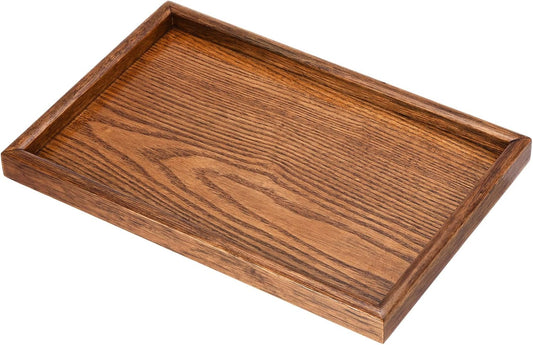 PATIKIL Wood Serving Tray 30x20cm/12x8 Inch Outer Base, Rectangular Decorative Platter for Home Decor Kitchen Table Candle