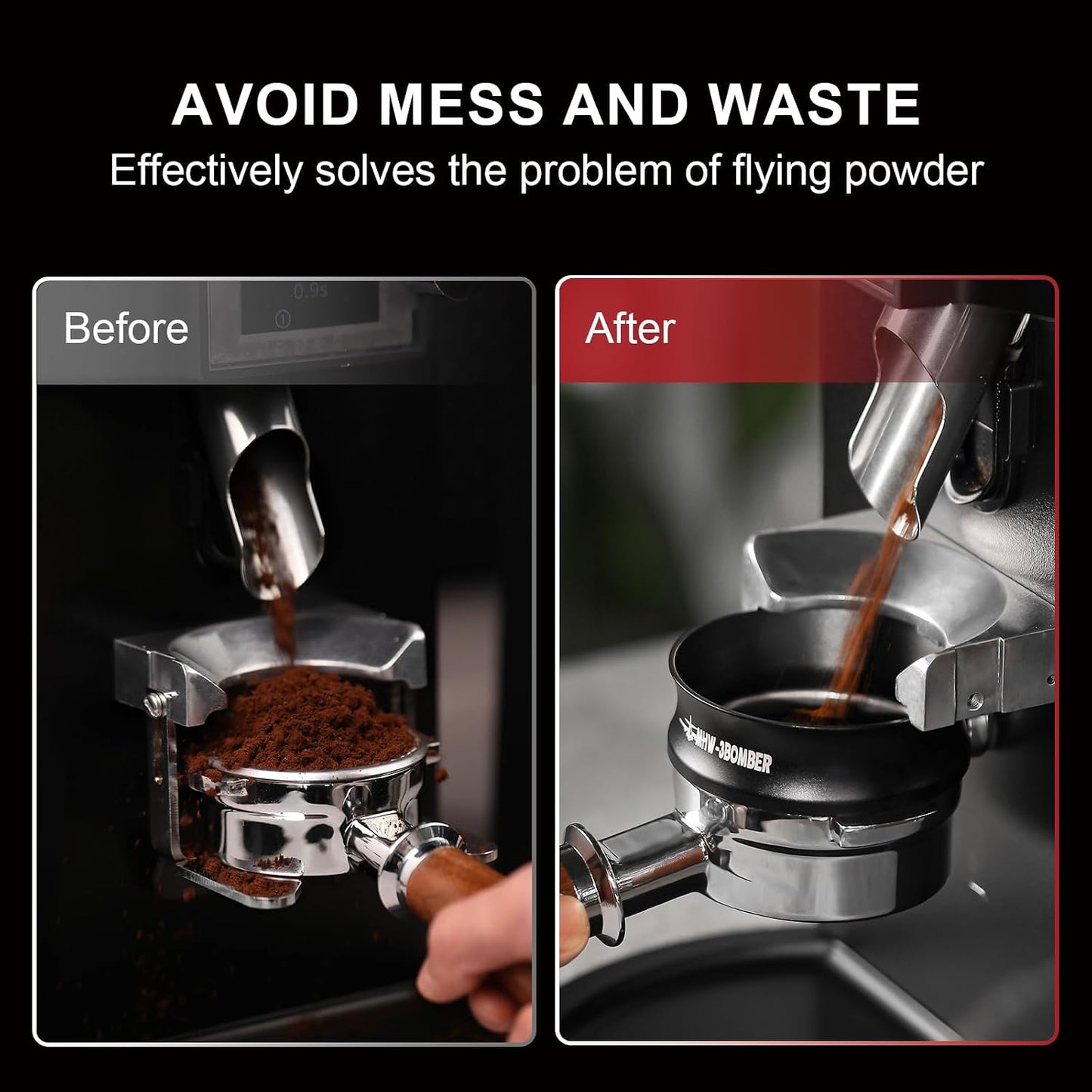 MHW-3BOMBER 51mm Espresso Dosing Funnel &amp; Puck Screen Set, Magnetic Dosing Rring &amp; Reusable Filter kit Compatible with 51mm Bottomless Portafilter, Coffee Dosing Ring with Eppresso Puck DR7015-OS