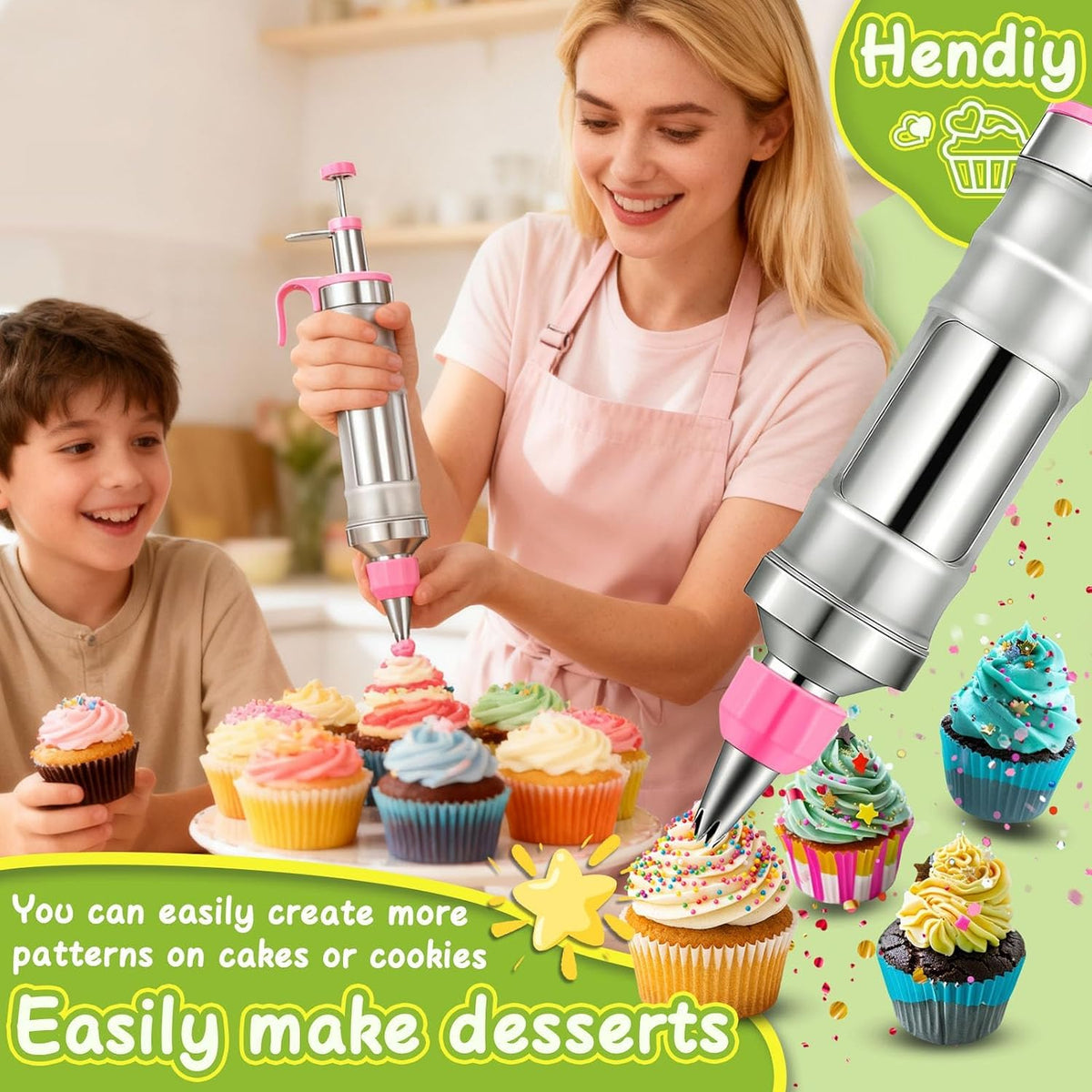 Hendiy Dessert Decorating Syringe Set