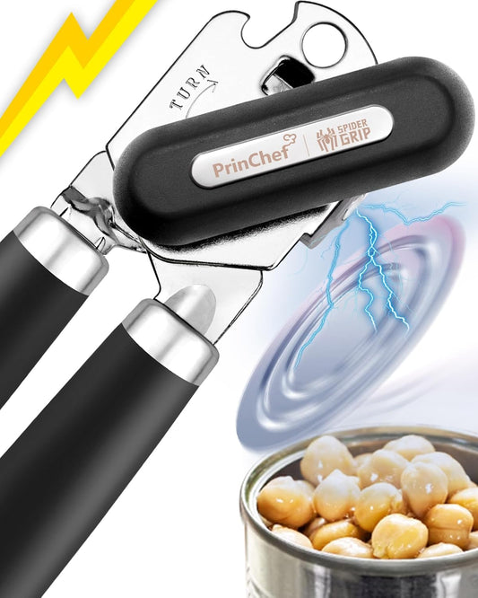 [Upgraded] PrinChef Can Opener Manual with Magnet, Reinforced Gear and Blade, Smooth Edge Can Openers for Seniors with