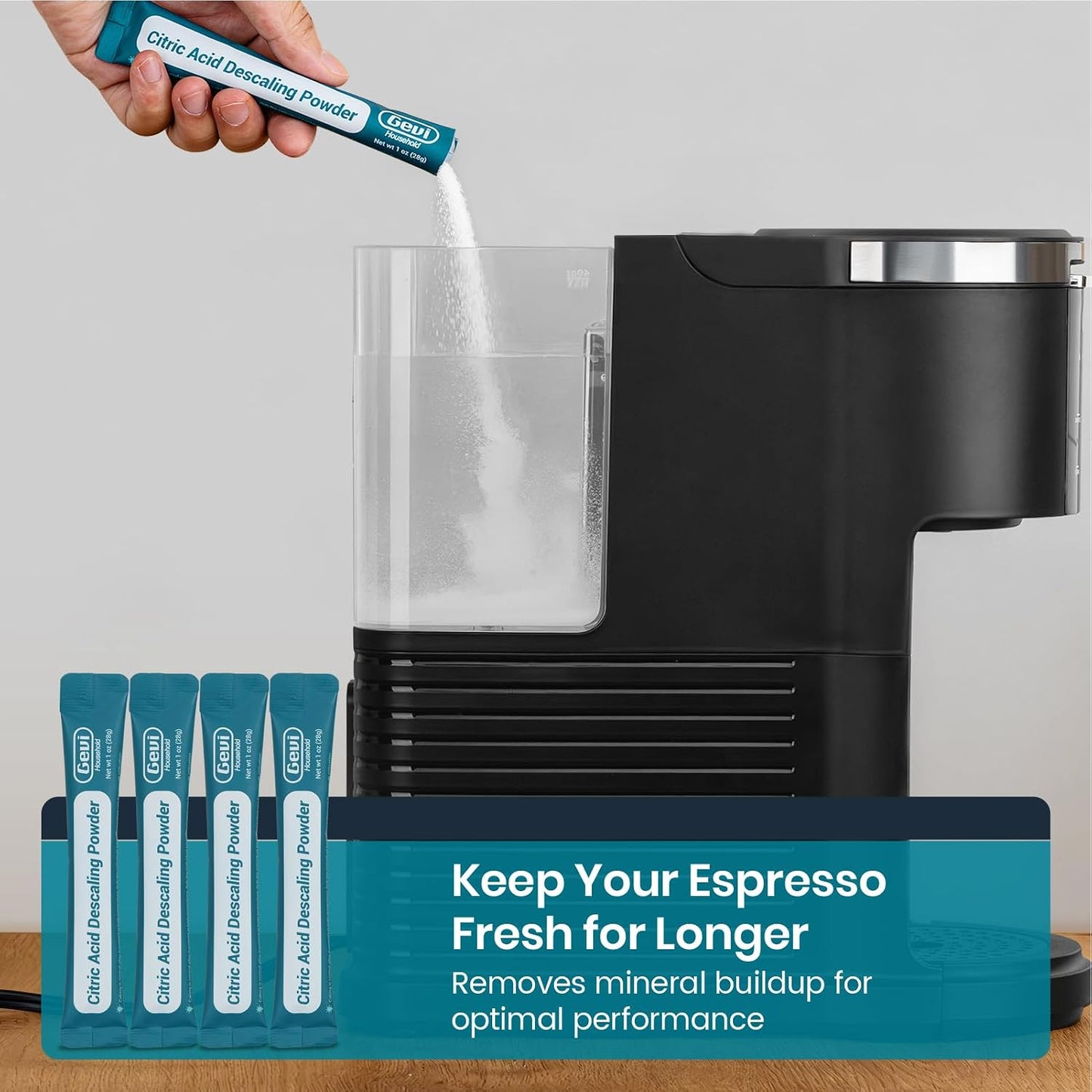 Gevi Coffee Machine Descaler, Espresso Care Kit - 12 Packets, Universal Fit