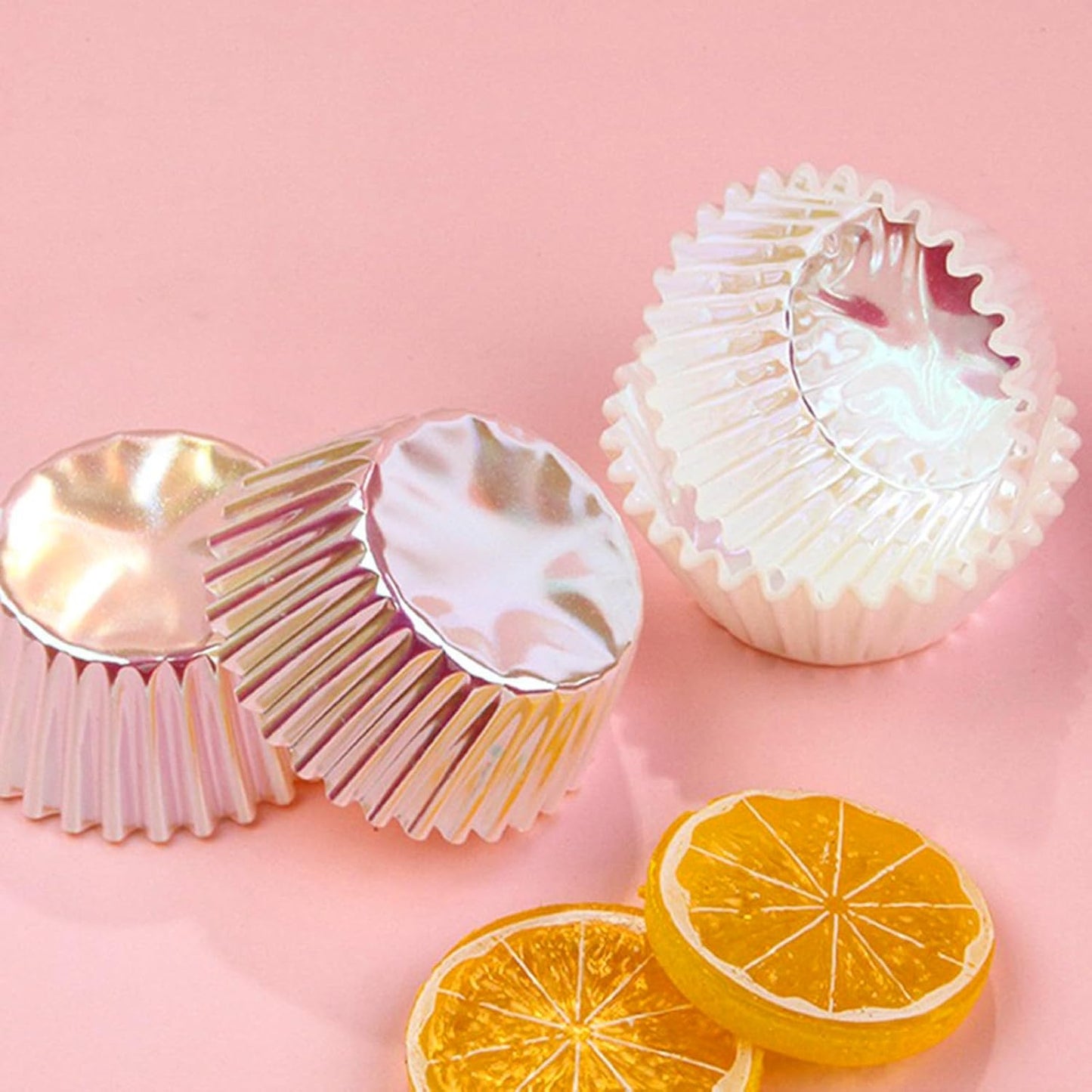 Iridescent Pink Cupcake Liners Wrappers Baking Cups Cupcake 100 Count | Food Grade Gradient Design