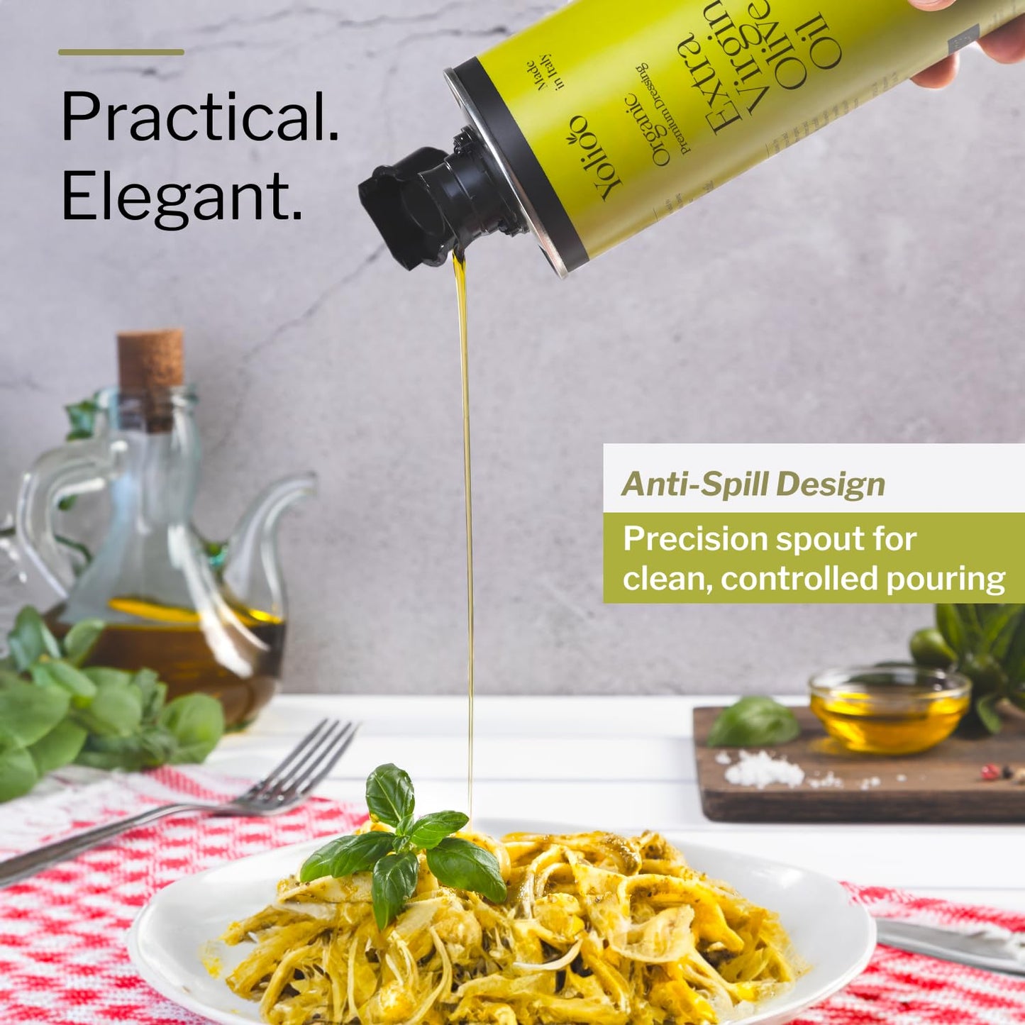 100% EVOO | Italian Organic Olive Oil Extra Virgin Cold Pressed | Very High Polyphenol Rich Early Harvest from Tuscany | Premium Pure Olive Oil (16.9oz)