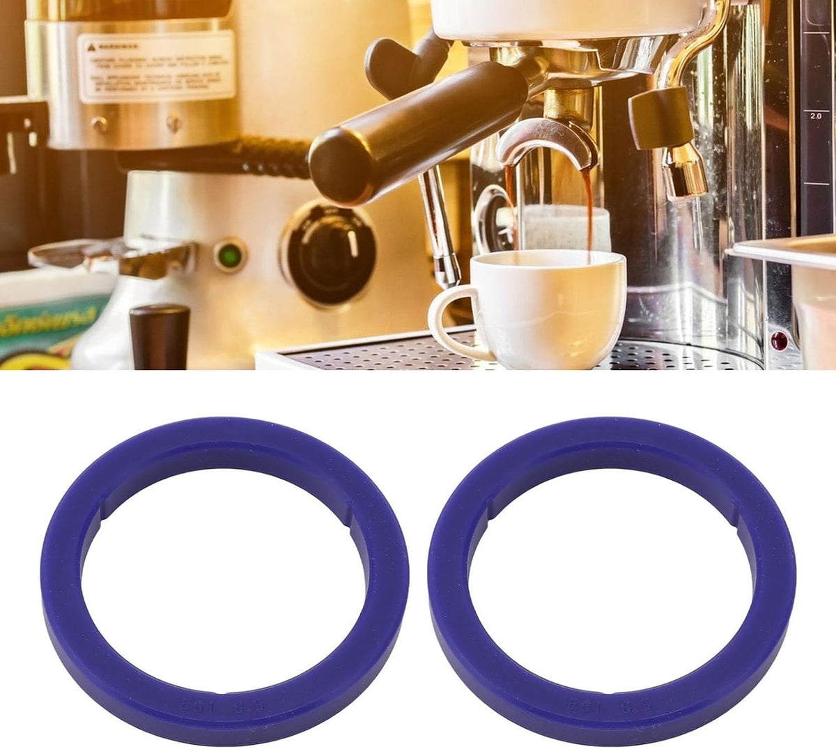 AUNMAS 2PCS Silicone E61 Group Gasket Brew Head Sealing Ring 7.3cm Diameter 8.5mm Thickness Leak Prevention Easy Installation Wide Compatibility
