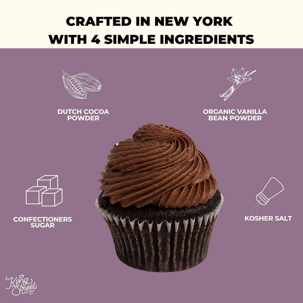 King Street Baking Co Chocolate Frosting Mix: 3 Pack - 4 Ingredient Icing for Cake - Real Cocoa
