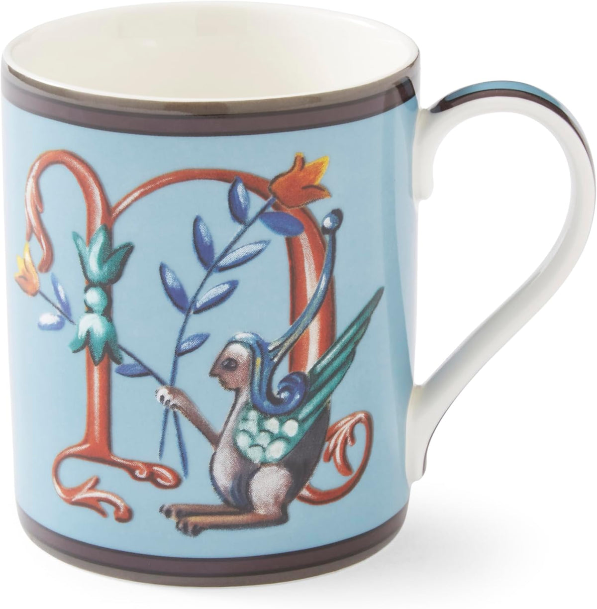 Spode Kit Kemp 12oz Mug in Fine China, N Initial - Custom Coffee Cup for Hot Beverages, Personalized Gift Idea for Her, Him, Friends, Coffee Lovers - Stylish Letter Mug for Daily Use, Dishwasher Safe