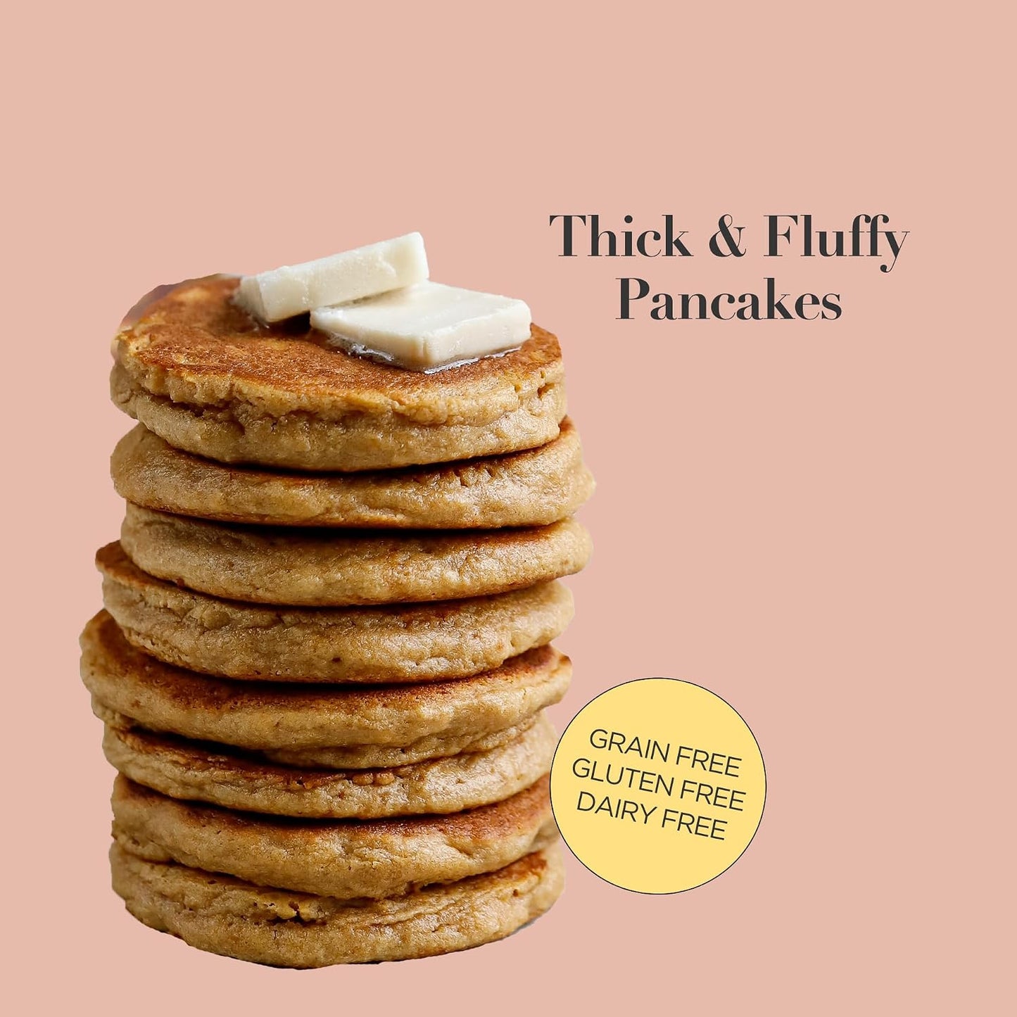 Stellar Eats Grain-Free Pancake &amp; Waffle Mix | Gluten-Free, Dairy-Free, Plant-Based, Paleo-Friendly | Sweetened with Coconut Sugar | Almond Flour-Based | Makes Fluffy, Thick Pancakes | 7.3 oz | 1 Pack