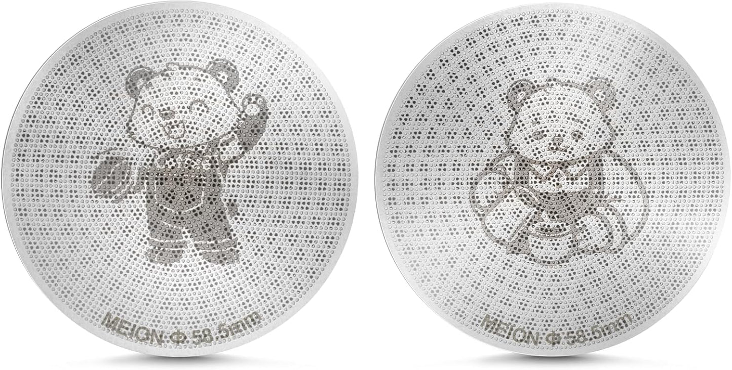 MEION 58.5mm Espresso Puck Screen-2 Pack 0.8mm Thickness Espresso Filter Screen, Reusable Metal Coff