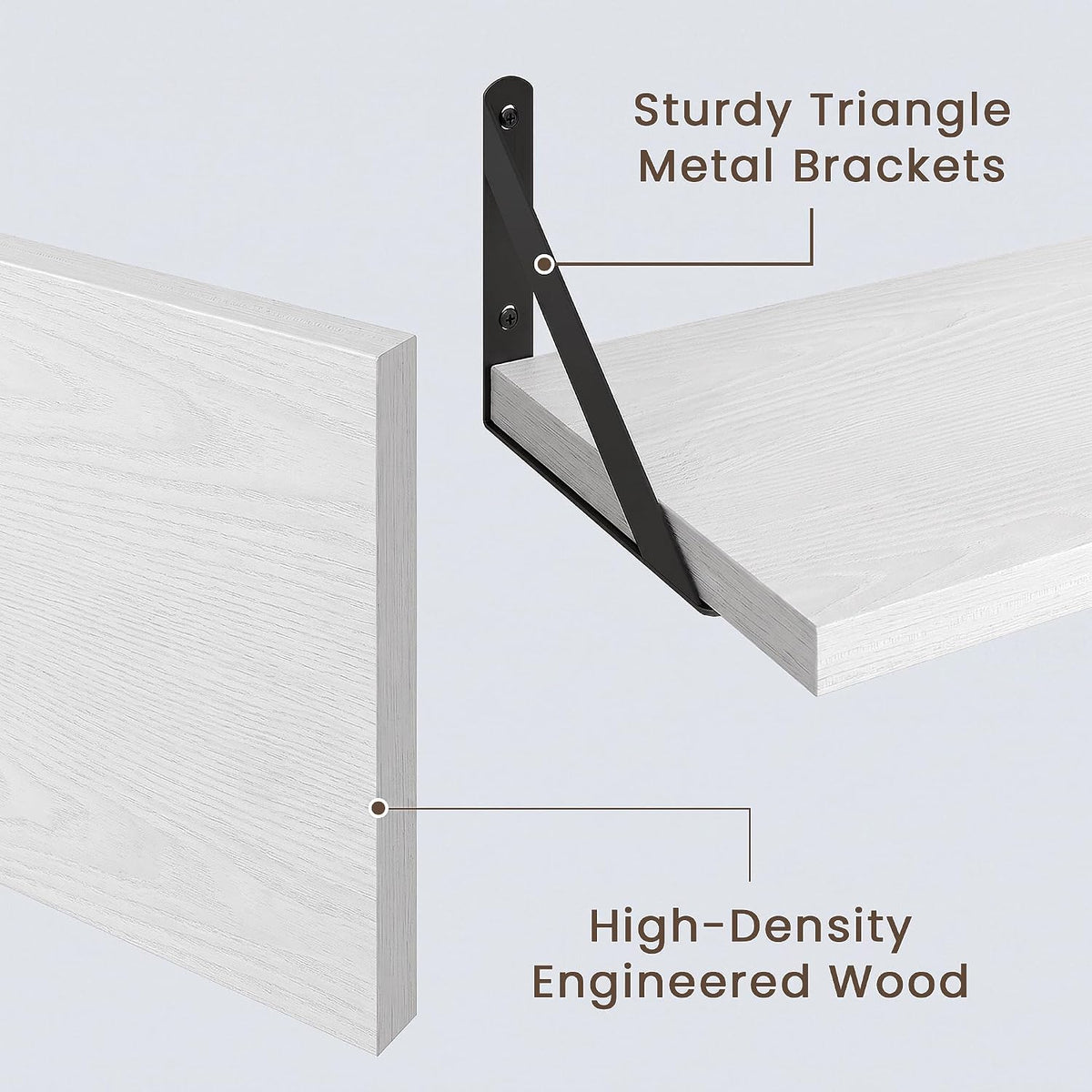 Dreamland Wall Mounted Floating Shelves Set of 2, 36x8, White