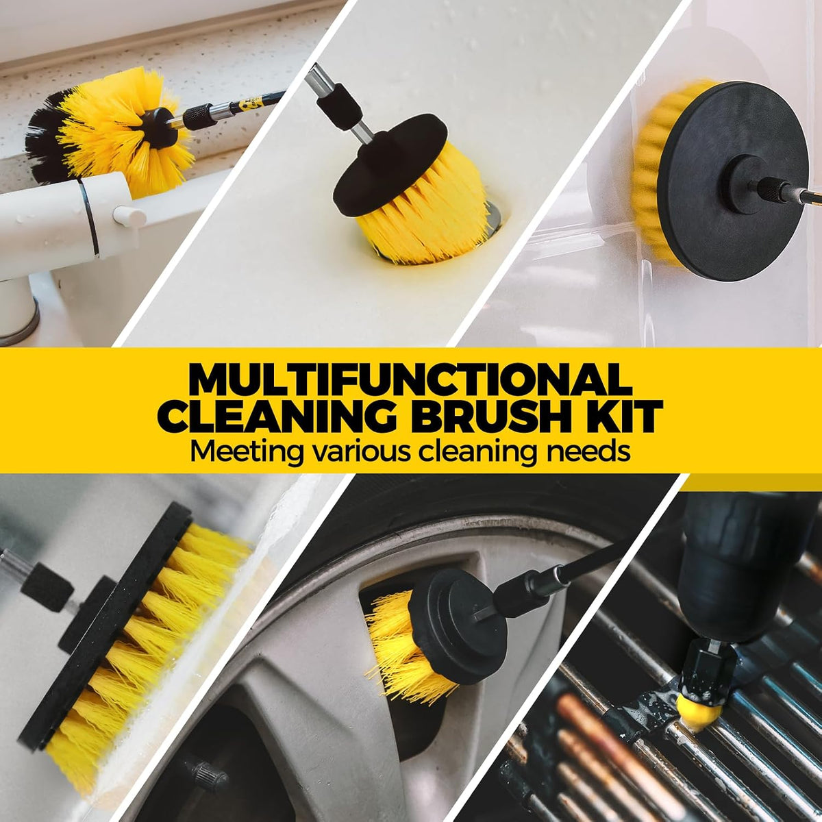Holikme 30Piece Drill Brush Attachment Set - Power Scrubber Cleaning Kit