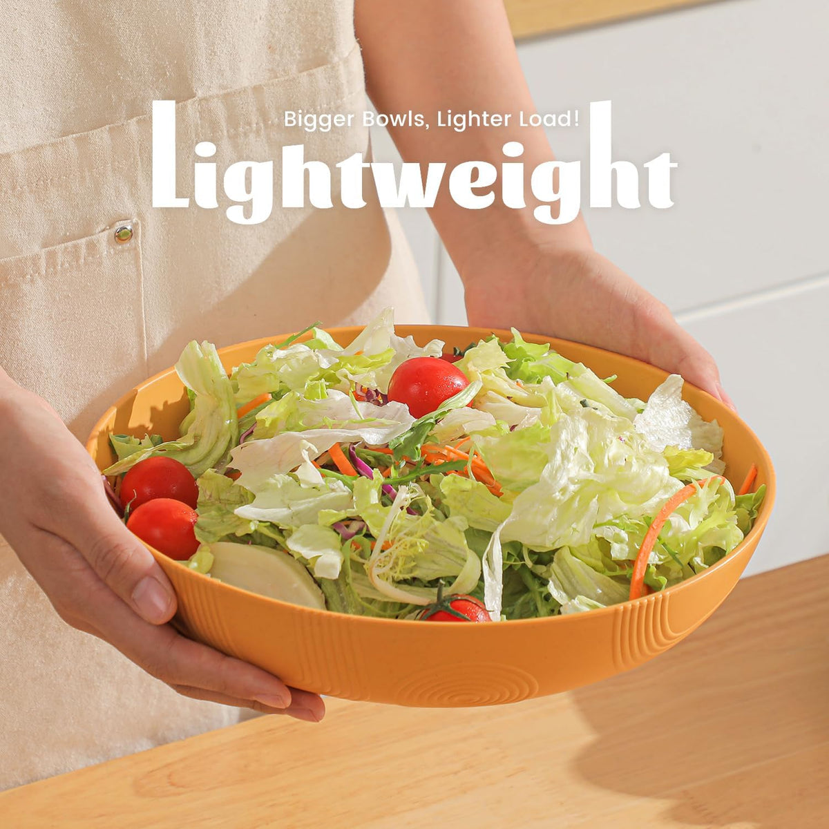 Homienly Salad Bowls, 60 OZ Large Salad Bowls for Kitchen, Wheat Straw Bowl Set of 6, Unbreakable Microwave and Dishwasher Safe Bowl for Camping, Outdoor, Serving Bowl Set for Dinner, Fruit (Multi)