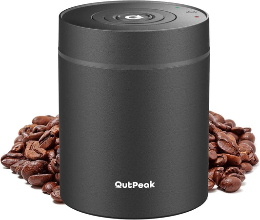 OUTPEAK Neo 2025 Auto Vacuum Coffee Canister, 0.5L for 4.6oz Coffee Beans, One-Button Operation, Small Airtight Coffee