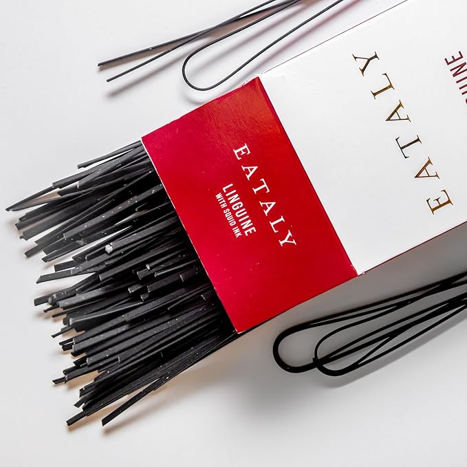 Eataly Italian Linguine with Squid Ink Pasta Noodles - 250g (8.8 oz.) Box -Authentic Durum Semolina Wheat - Made in Italy- Dried Pasta for Gourmet Dining, 1 Pack