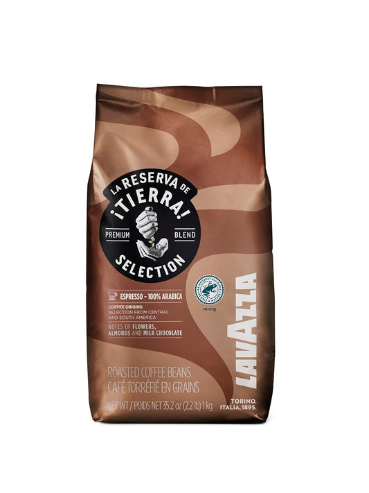 Lavazza Tierra! Selection Whole Bean Coffee Blend, Medium Roast, 2.2LB Bag , 100% Arabica, Rainforest Alliance Certified,