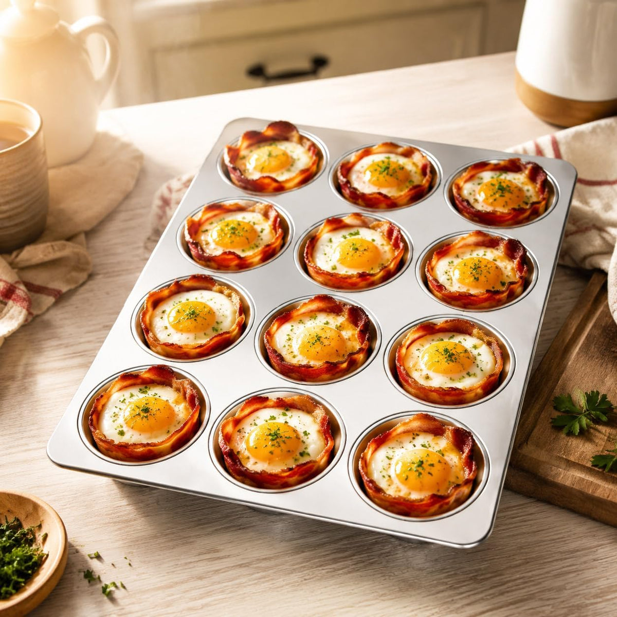 Homikit Stainless Steel Muffin Pan 12 Cups, 1 Pack Cupcake Tins Non Toxic