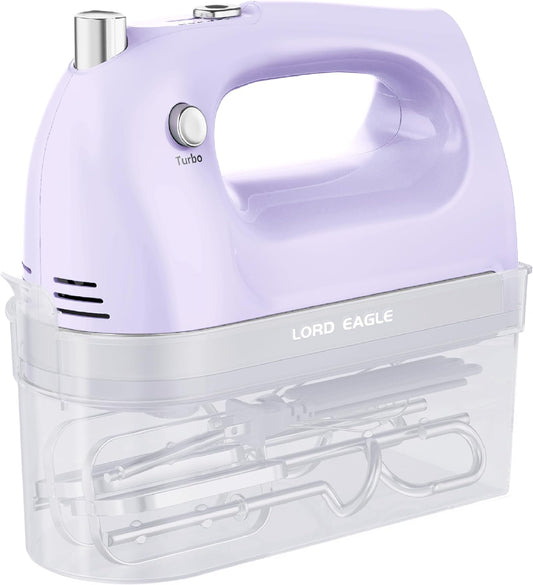Lord Eagle Hand Mixer Electric 400W, 5 Speed handheld Mixer, 5 Stainless Steel Accessories for Baking Cake Egg Cream Food
