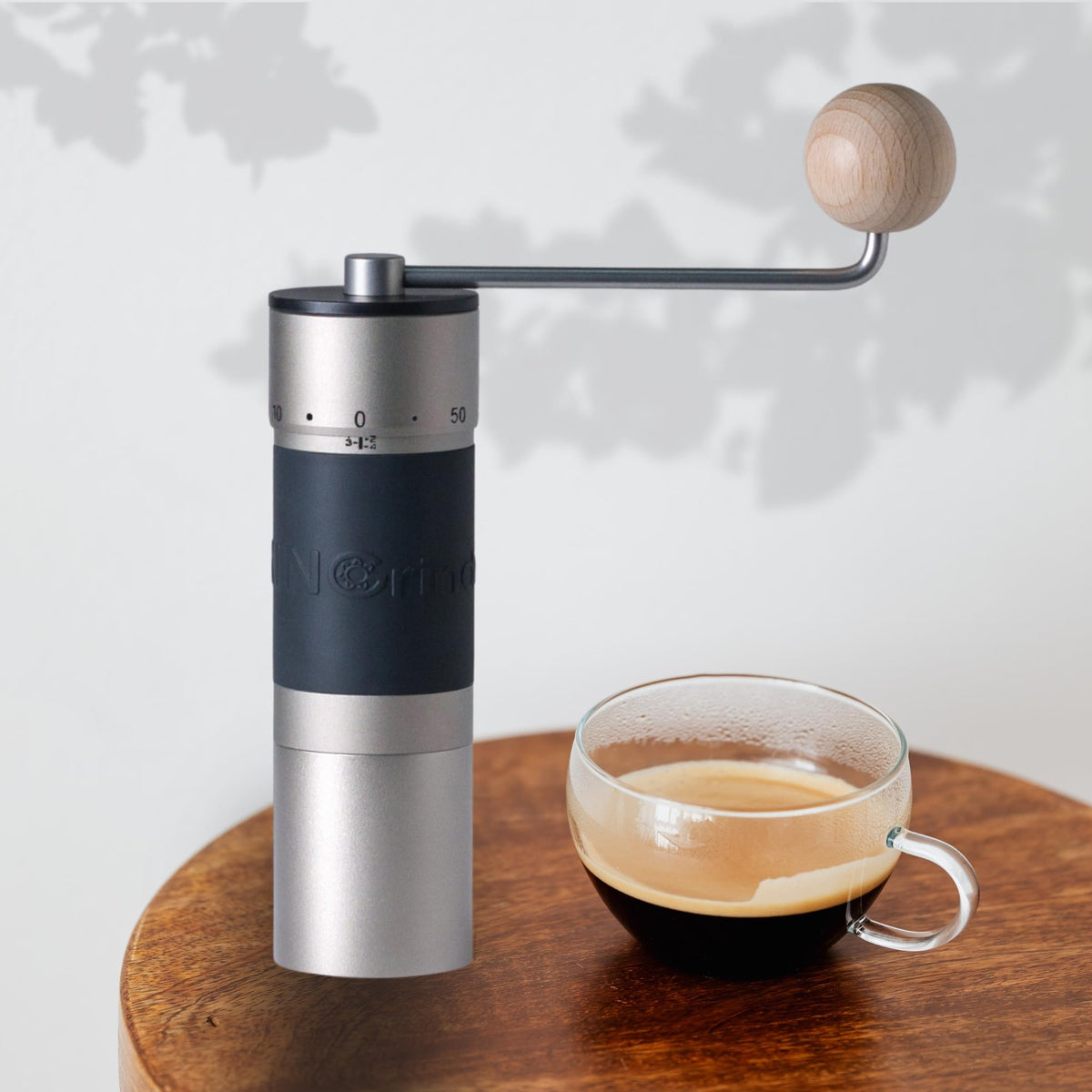 【Silver】KINGrinder K6 Manual Coffee Grinder Straight Handle Stainless Burr
