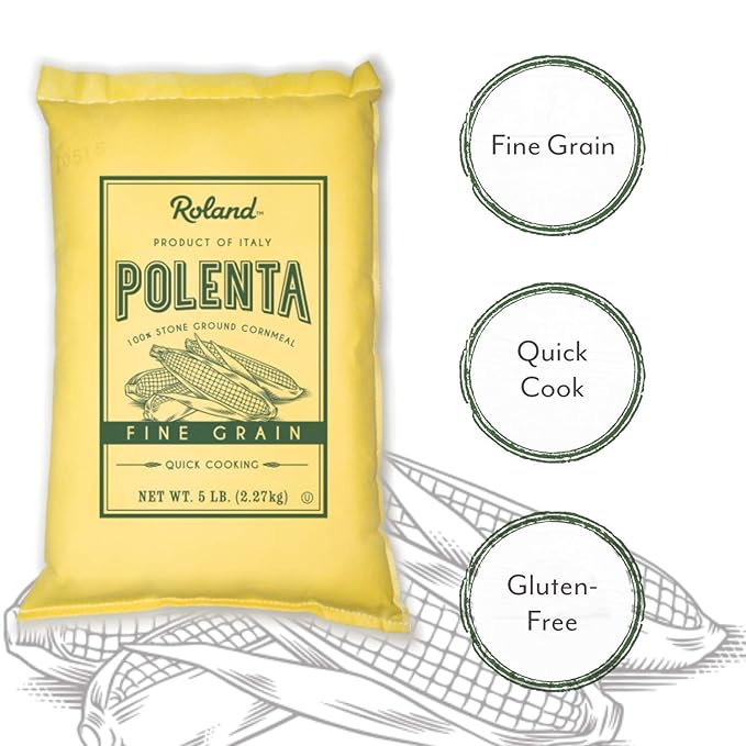 Roland Foods Fine Grain Yellow Polenta From Italy, Specialty Imported Food, 5 Pound Bag, Pack of 1