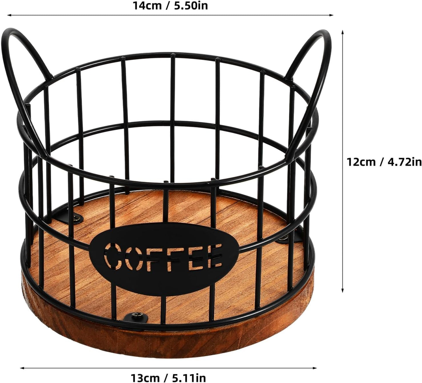 Kichvoe Coffee Pod Storage Basket Wire Coffee Pod Holder for Container Storage Open-Top Station Organization Basket with Handles for Countertop 5.51 X 5.11 X 4.72 in