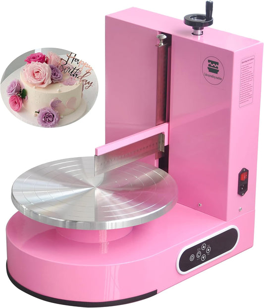 Semi Automatic Birthday Cake Smoothing Coating Machine, AC110V 4-14in Cake Cream Spreading Machine, Cakes Decorating Cream