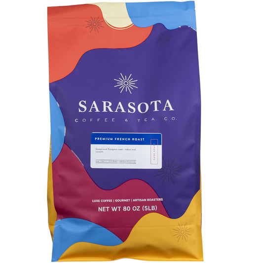 Sarasota Coffee Whole Bean Cubano European French Roast | Dark Roast Gourmet Coffee Beans | Low Acid, Mold Free, Specialty