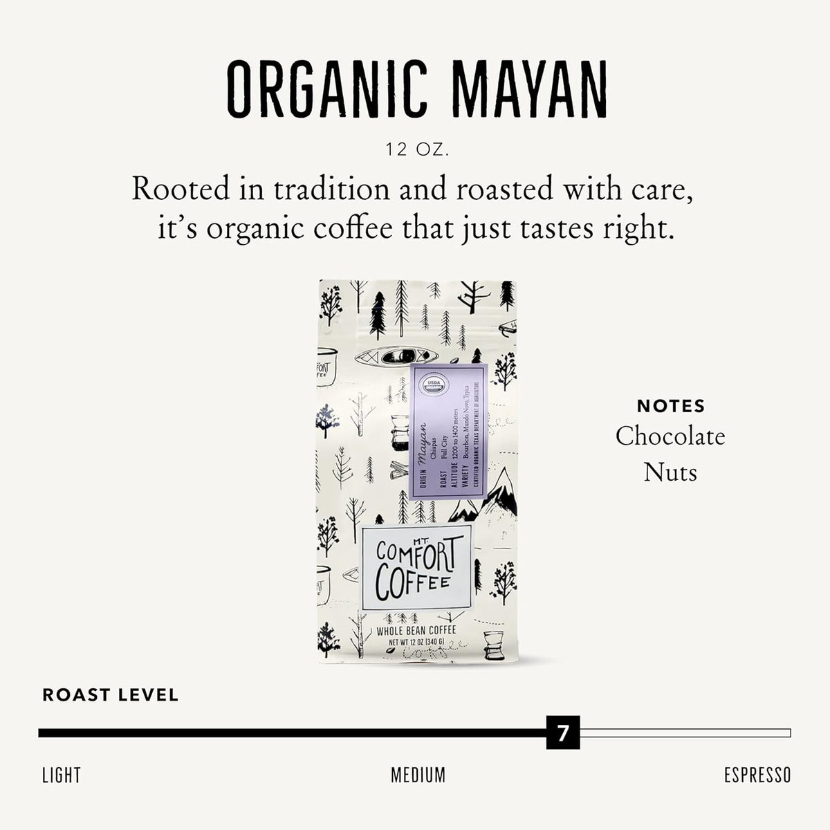 Mt. Comfort Coffee Organic Mayan Whole Bean Coffee