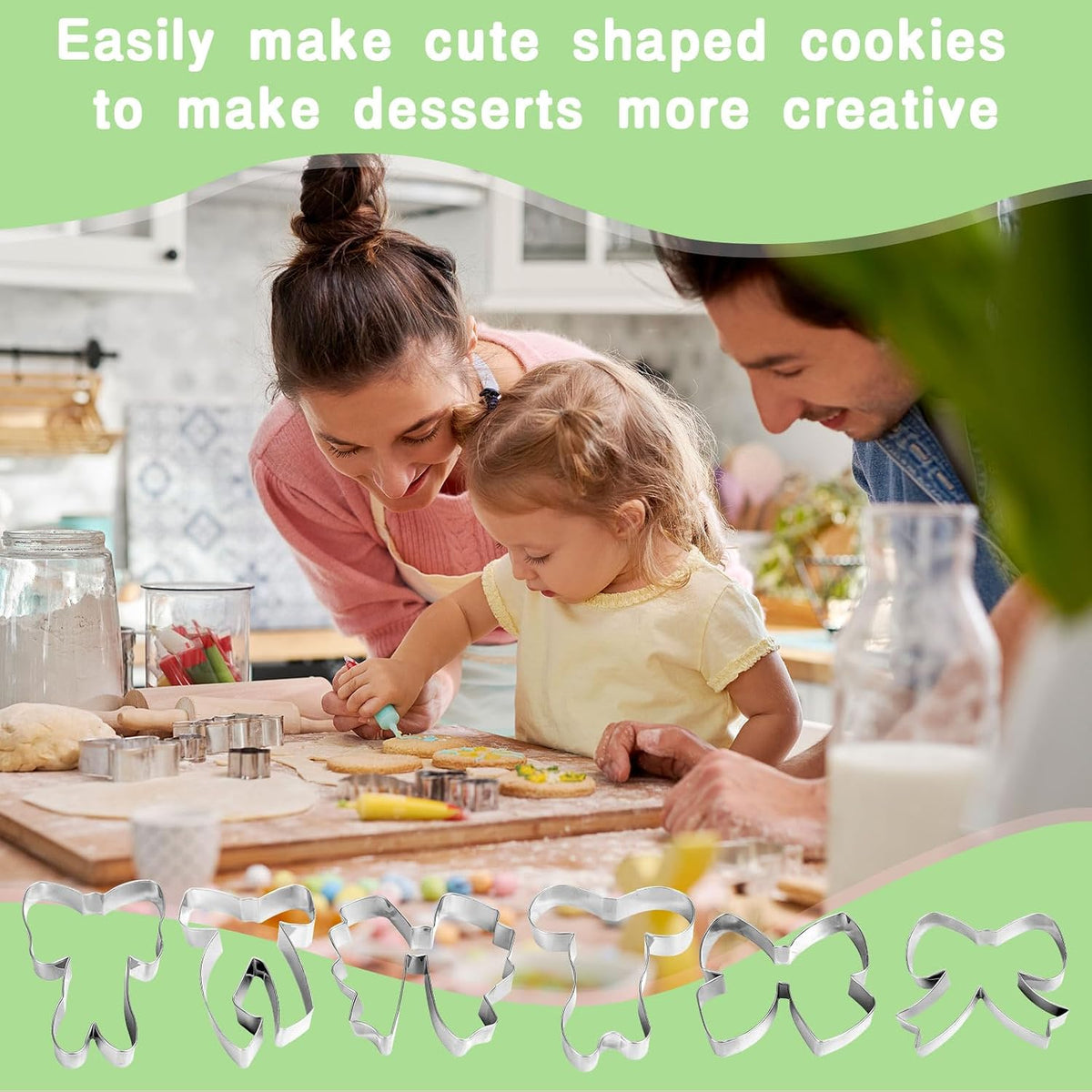 FYSUIMU 6Pcs Bow Cookie Cutters 3.9" Coquette Bowknot Shape Cookie Cutting Molds Biscuit Cutters for Women Birthday Wedding Baby Shower DIY Craft Baking Supplies