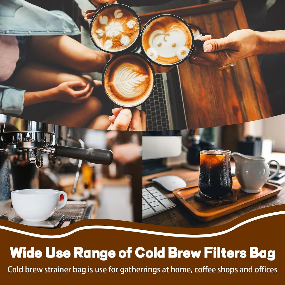Alocs Cold Brew Coffee Filter Bag Compatible with Toddy Cold Brew System for 5 Gallon Commercial Brewers, Filter Bag for Coffee Grounds &amp; Ice Tea - Quick Drain, Washable &amp; Reusable (2 Pack)