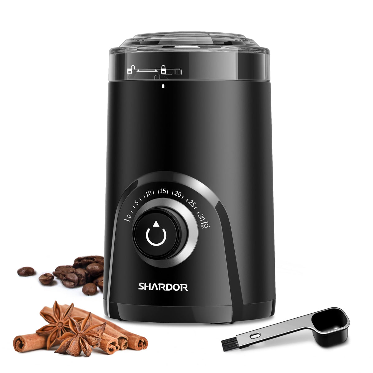 SHARDOR Electric Coffee Grinder, 70g Large Capacity Spice Grinder with Visual Timing Knob for Precise Grind, Quiet Coffe