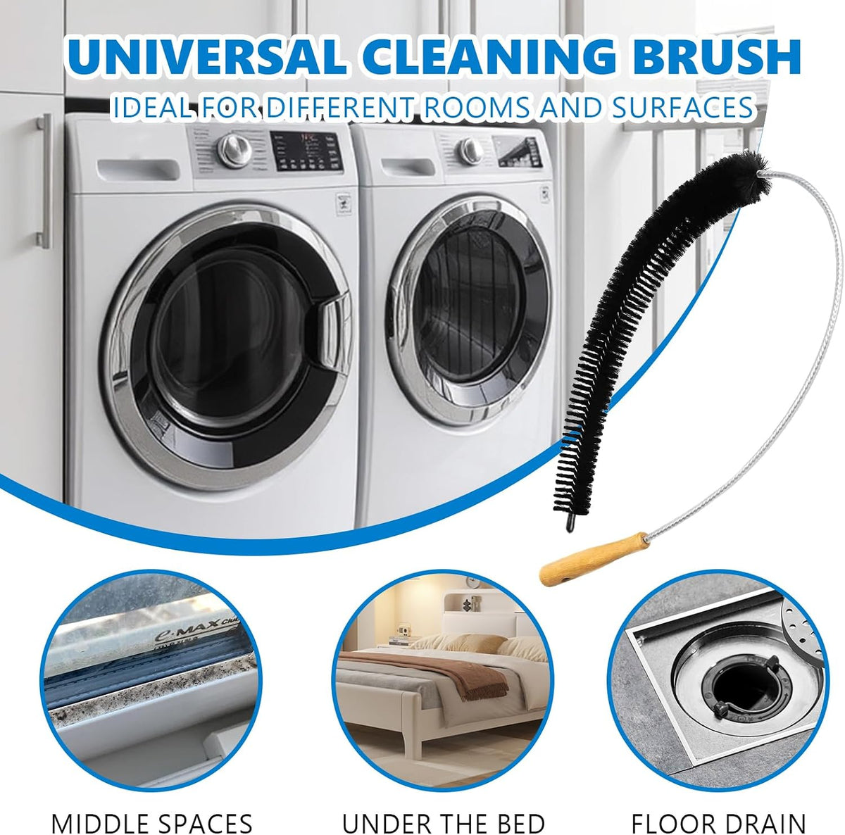 Dryer Lint Brush Vent Cleaner Tool 47.2 Inch Extra Long Flexible for Lint Trap Cleaning Tool Home Dryer Maintenance for DIY