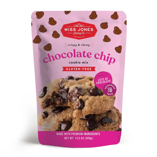 Miss Jones Baking Gluten-Free Chocolate Chip Cookie Mix - More Chocolate Chips, 50% Lower Sugar, Naturally Sweetened