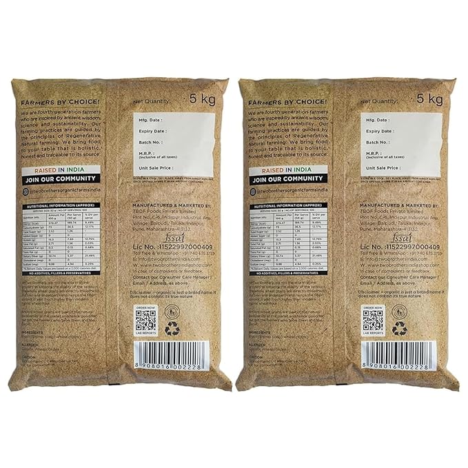 Two Brothers Organic Farms Khapli Atta (Emmer Long Wheat Flour), Stoneground - 10Kg