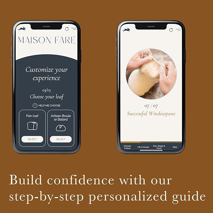 Maison Fare Sourdough Essentials Kit - Fast-Activating Starter, Artisan Flour Mix, 6 Tools, Online Companion with Guided Step by Step Videos - Bake 2 XL Loaves with Classic French Flavor