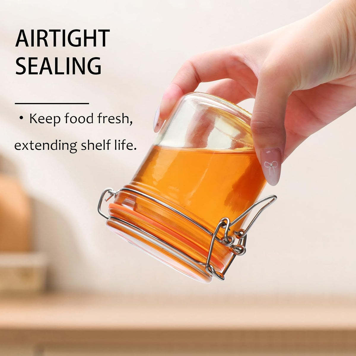 8 oz Glass Jars with Lids, 6 Pack Small Glass Jars with Airtight Lid