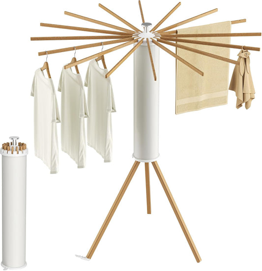 Tripod Clothes Drying Rack, Garment Rack Portable and Foldable Space Saving Laundry Drying Rack - Dryer Rack Clothing Floor
