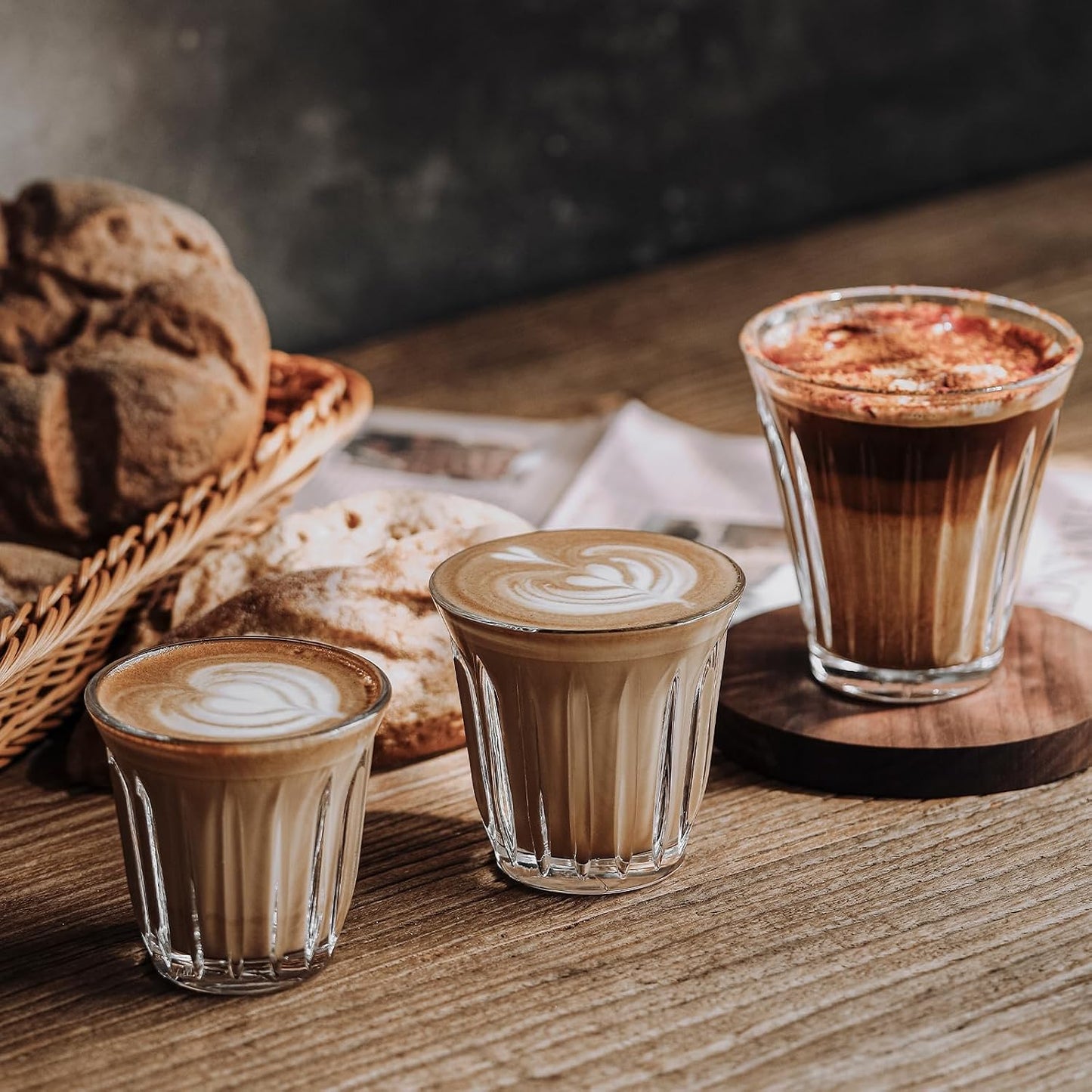 MHW-3BOMBER Espresso Coffee Glasses Set of 6 Drinking Glasses 8.1OZ Latte Glasses for Beverage, Water, Whiskey, Juice, Cocktail, Beer G6195-OS