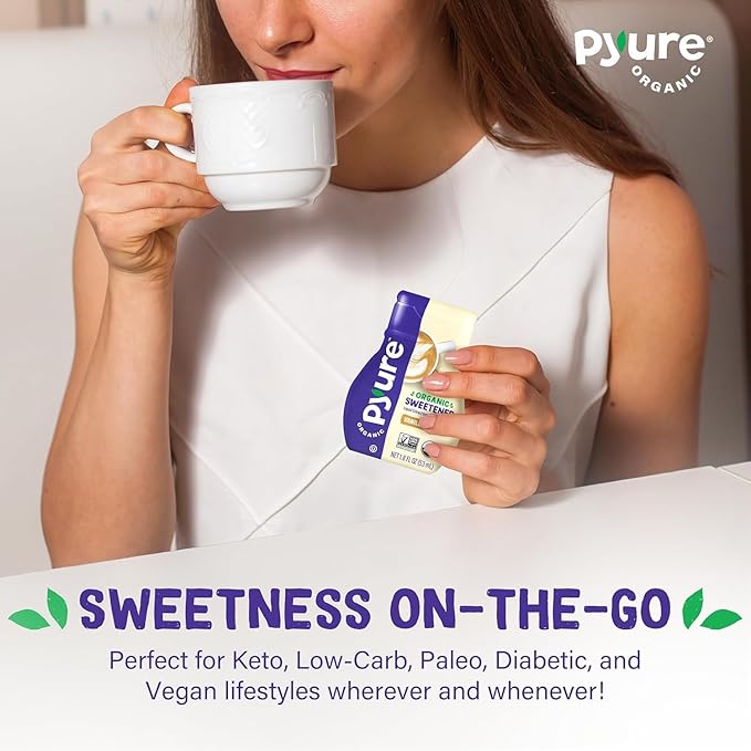 Pyure Organic Liquid Vanilla Stevia Drops | Stevia Liquid Sweetener Keto Sugar Substitutes | Zero Calorie, Zero Sugar, Zero Carb | Plant-Based Sugar Free Liquid Stevia Extract |1.8 oz (4 Pack)