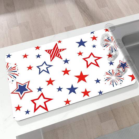 Dish Drying Mat for Kitchen, 12" X 20" Absorbent Coffee Maker Mat, Non-slip Bar Mats for Countertops, Kitchen Drying Pad for