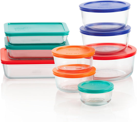 Pyrex Simply Store 9-Pack Mixed Sized Glass Food Storage Set