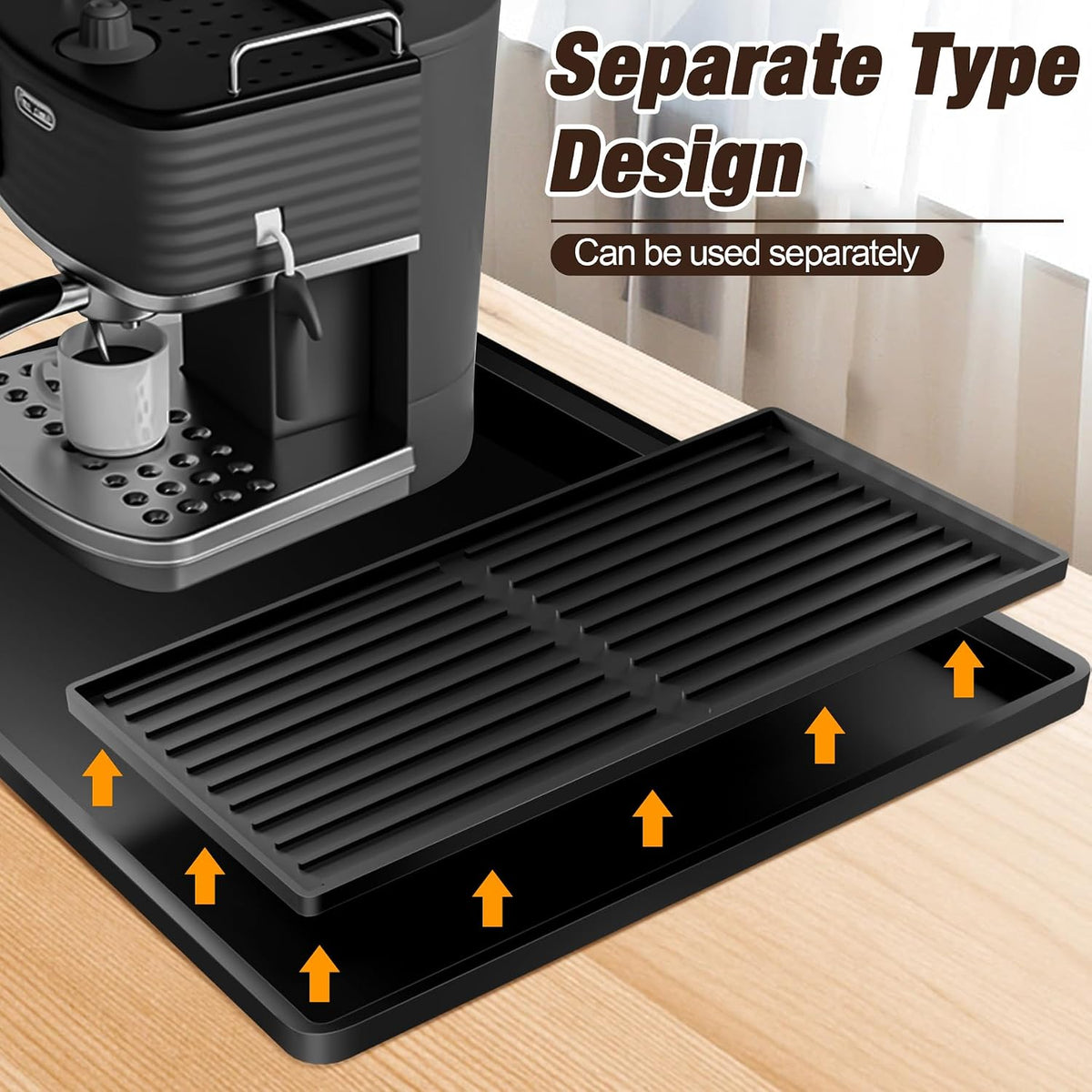 Mini Fridge Silicone Mat &amp; under sink mat 24"x16"x0.4" - Removable, Non-Slip, Waterproof | Idea for dishwasher, coffee maker, pet feeding, cat litter, gardening, DIY craft, tool, bathroom
