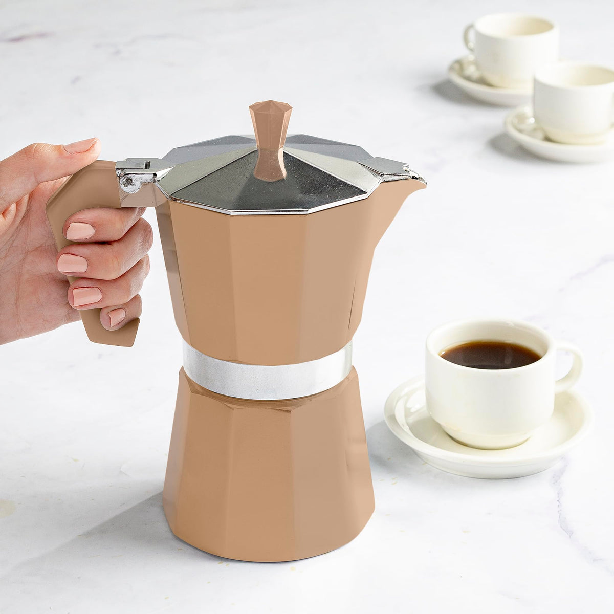 Primula Classic Moka Pot Stovetop Espresso and Coffee Maker, Italian and Cuban Cafetera for Rich Espresso Brewing, Durab