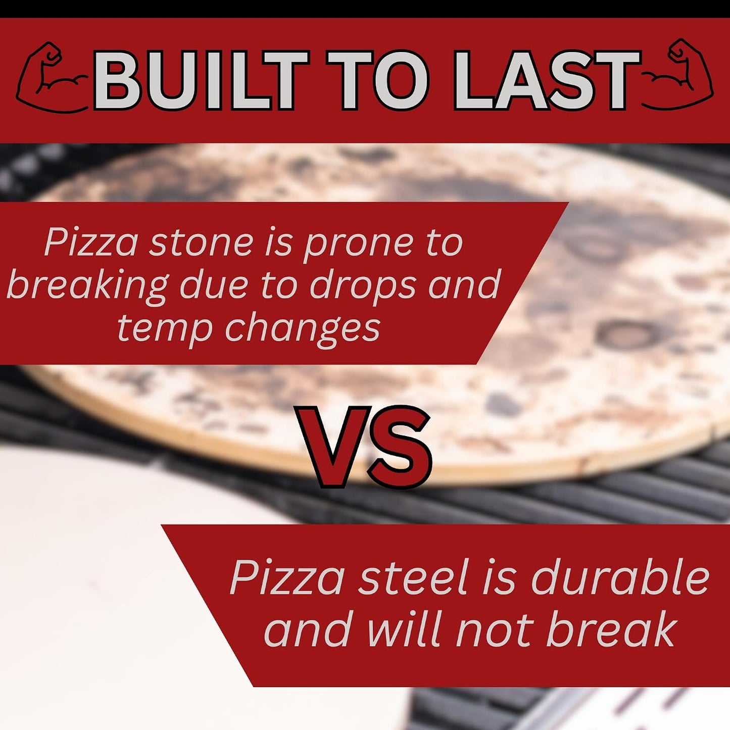 14" x 20" Pizza Steel - 1/4" Steel, 19.2 lbs | Multipurpose Cooking Steel for Pizzas, Sourdough, Grilling &amp; More - Made in the USA