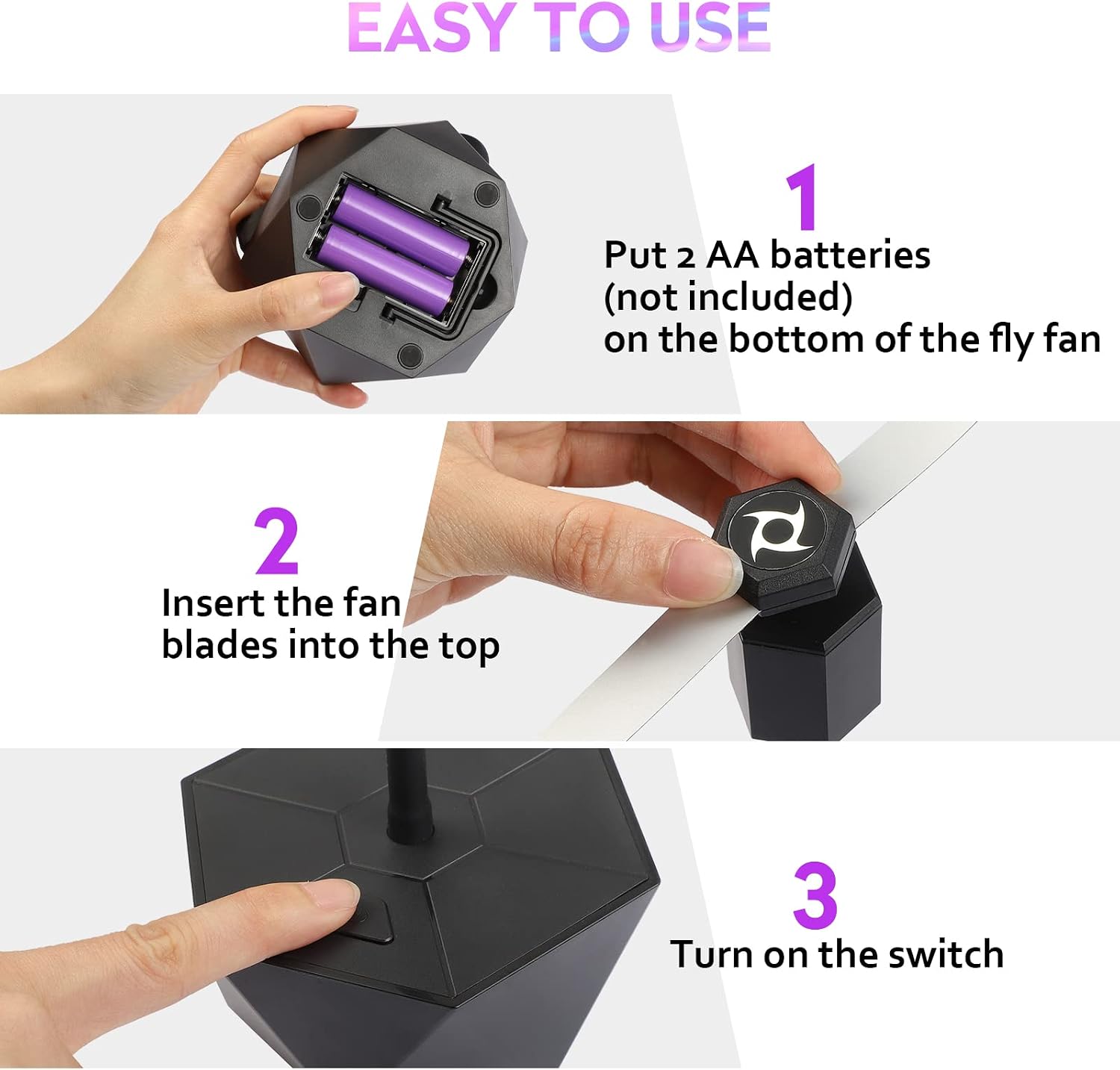 Fly Fans for Tables, Fly Repellent Fan Outdoor Indoor Keep Flies Away, Fly Repellent Fans for Tables with Holographic Bl