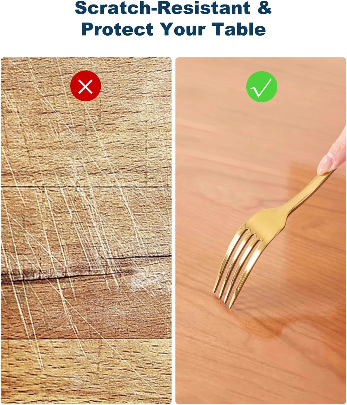 24" x 48" Crystal Clear Plastic Table Cover Protector