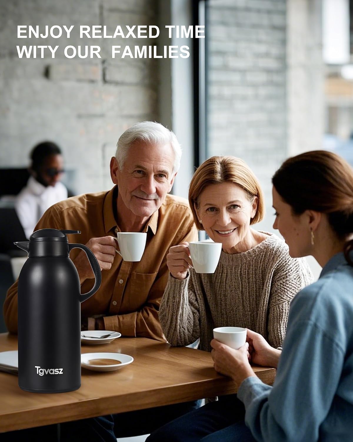 Large and Heavy Thermal Coffee Carafe 102 oz,Fullness Water is 7.3 LB, Insulated Carafe for Hot Liquids, Coffee Carafes For Keeping Hot for Parties -Tea Dispenser Flask(black)