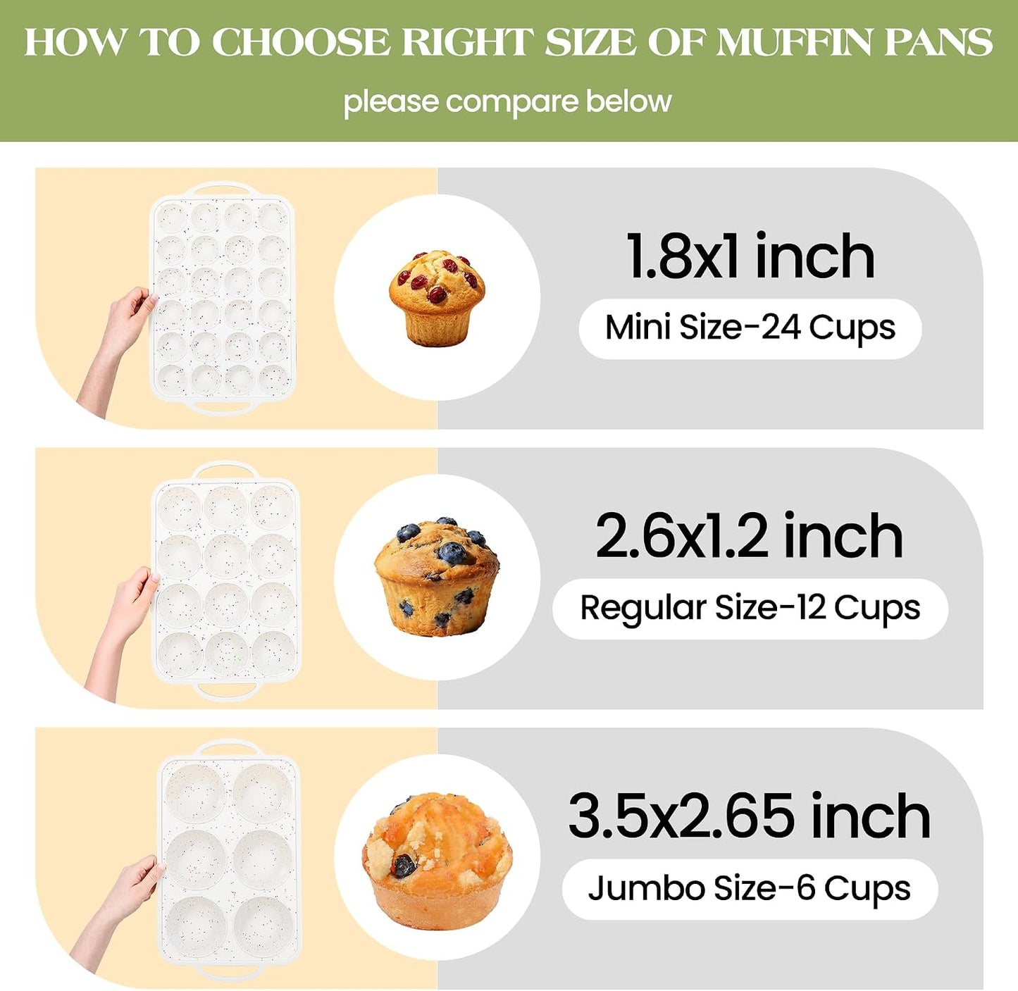 2 Pcs Silicone Muffin Pan with Metal Frame Nonstick 12 Cup Regular Size Cupcake Pan Silicone Muffin Tray for Baking Egg Bites Muffins Cupcakes Gifts for Mom Home Baker Kitchen (Cream) | Metal Frame, Nonstick, For Baking Egg Bites Muffins Cupcakes, Gifts f