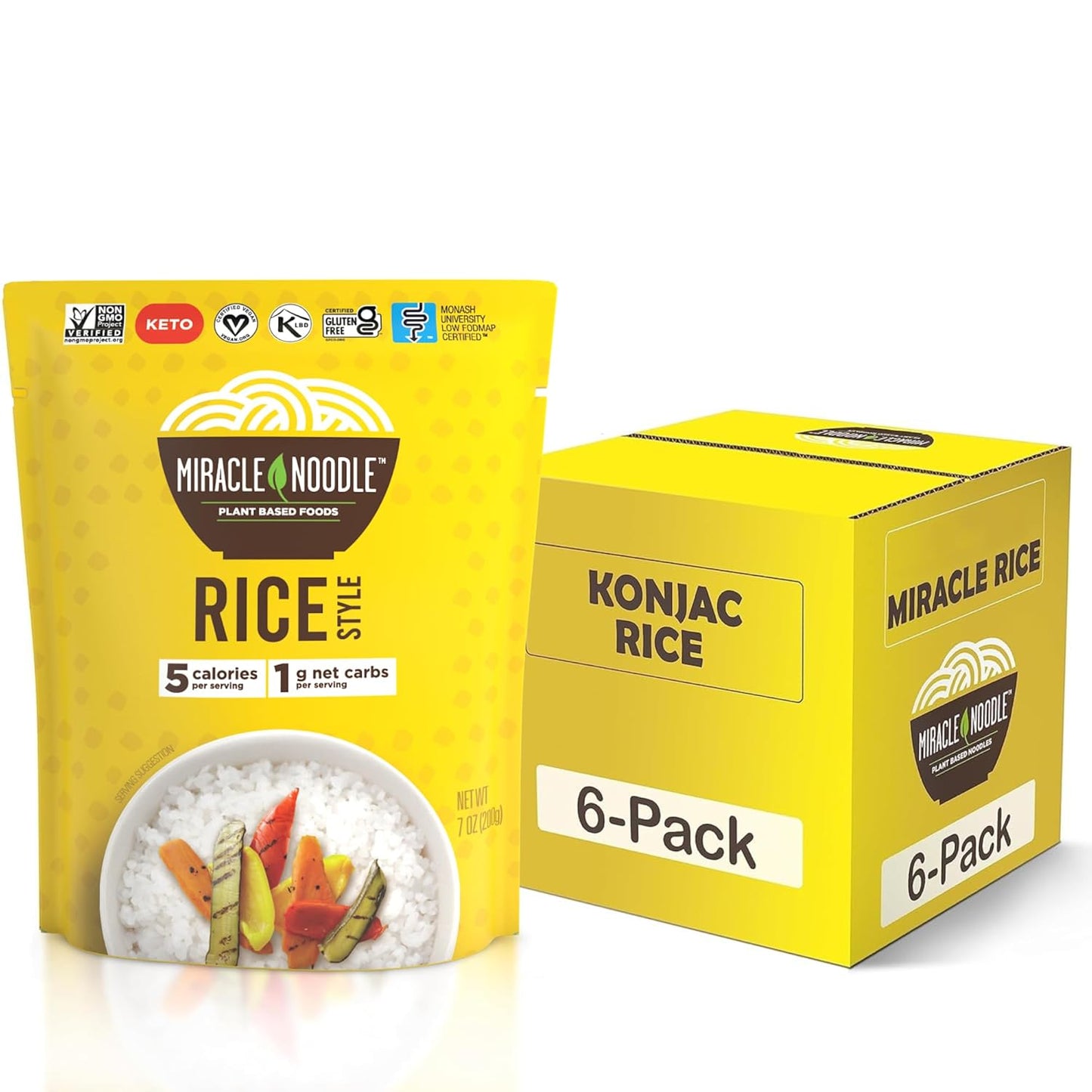 Miracle Noodle Ready to Eat Rice, 7 Oz (Pack of 6)