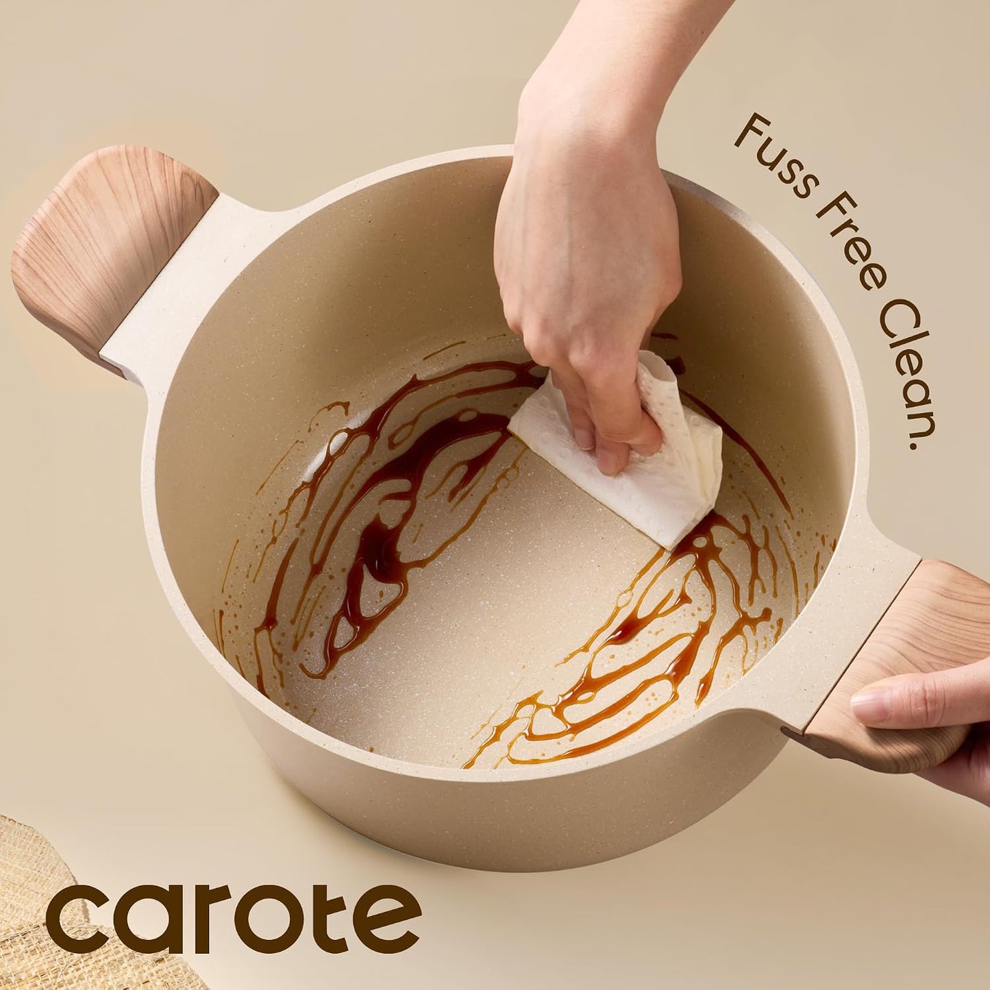 CAROTE 5 Qt Nonstick Stock Pot with Lid Soup Pot, Ceramic 5 Quart Casserole with Lid, Easy to Clean Non Stick Cooking Po